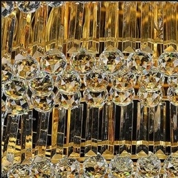 Luminária de teto de cristal embutida, luz oval europeia