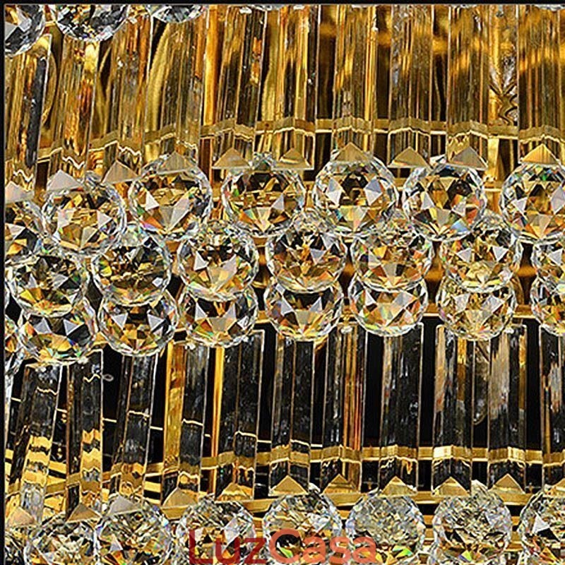 Luminária de teto de cristal embutida, luz oval europeia