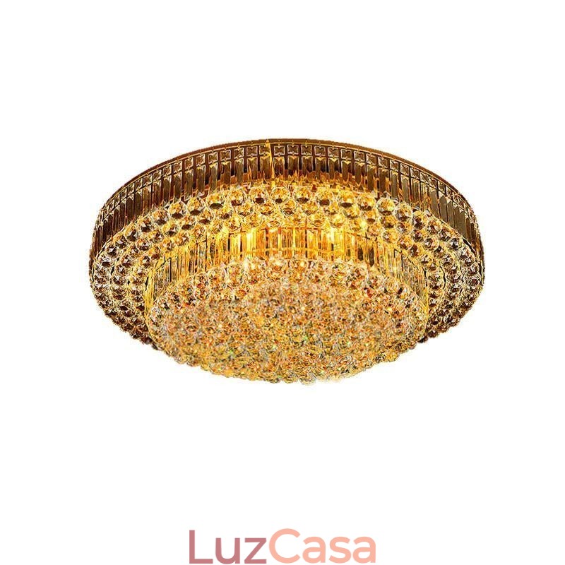 Luminária de teto de cristal embutida Iluminação redonda europeia