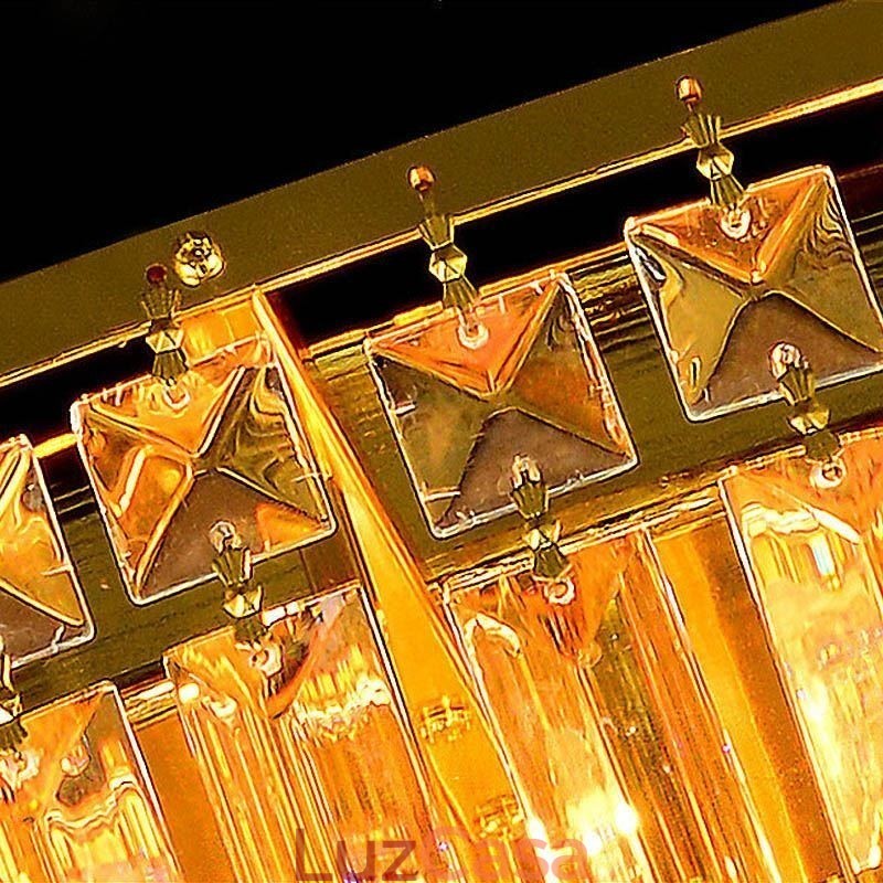 Luminária de teto de cristal embutida Iluminação redonda europeia
