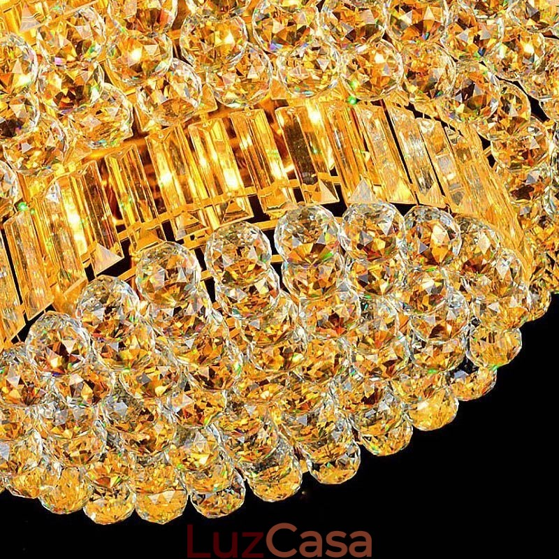 Luminária de teto de cristal embutida Iluminação redonda europeia
