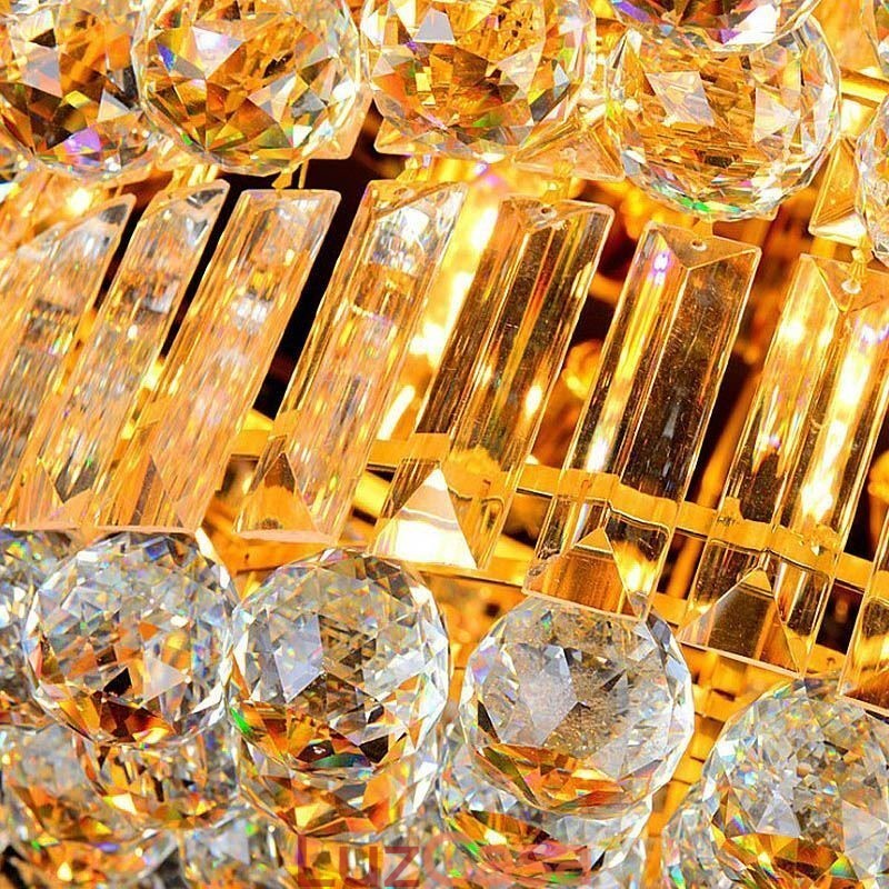 Luminária de teto de cristal embutida Iluminação redonda europeia