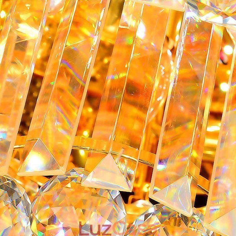 Luminária de teto de cristal embutida Iluminação redonda europeia