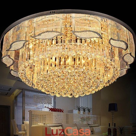 Luminária de teto de cristal contemporânea simples redonda embutida luminária de montagem Luminária de teto de cristal contemporânea simples redonda embutida luminária de montagem