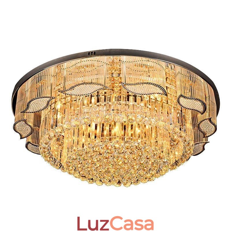 Luminária de teto de cristal contemporânea simples redonda embutida luminária de montagem