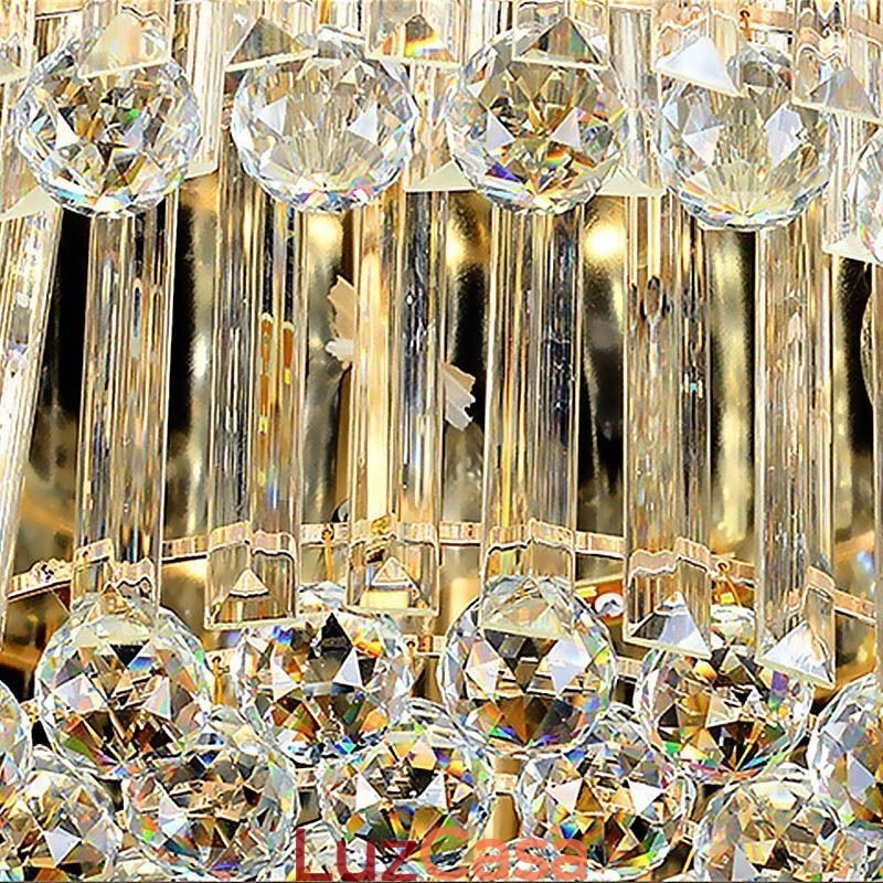 Luminária de teto de cristal contemporânea simples redonda embutida luminária de montagem