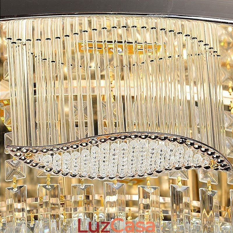 Luminária de teto de cristal contemporânea simples redonda embutida luminária de montagem
