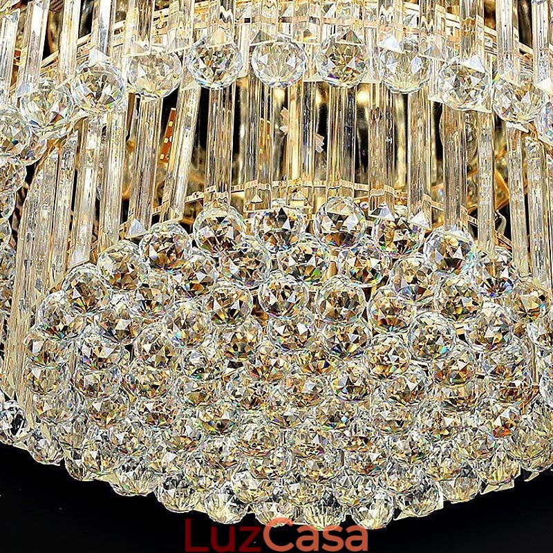 Luminária de teto de cristal contemporânea simples redonda embutida luminária de montagem