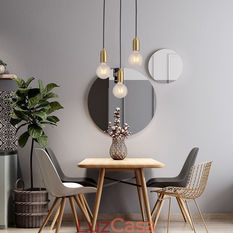 Nordic Brass 3 Pendant Cluster Light Island Luminária criativa minimalista