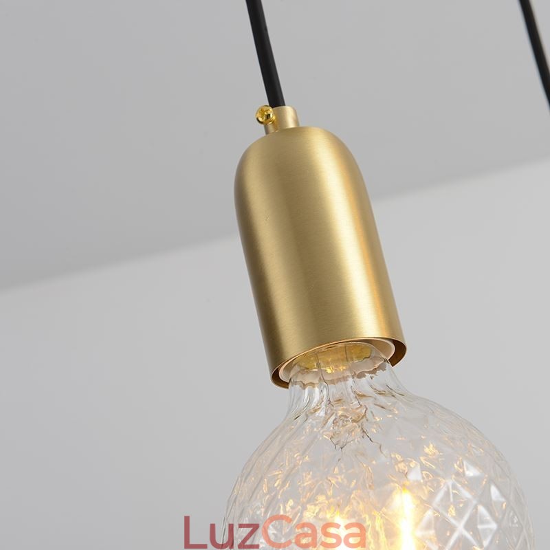 Nordic Brass 3 Pendant Cluster Light Island Luminária criativa minimalista