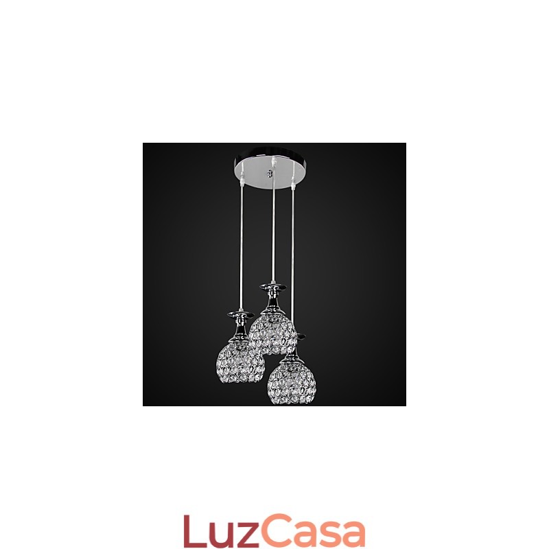 Lustre de Cristal Moderno Contemporâneo Metal
