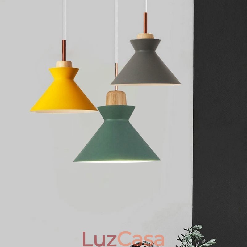 Nordic Macaron Island 3 Luzes Pendentes Iluminação Simples Ferro Arti Três Luzes