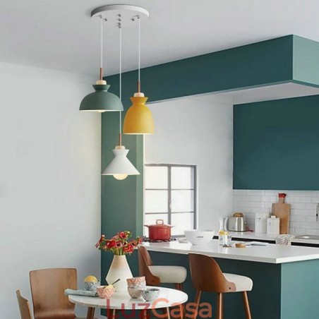 Macaron Pendant Light Nordic Simple Iron Arti Três luzes Luminária Macaron Pendant Light Nordic Simple Iron Arti Três luzes Luminária