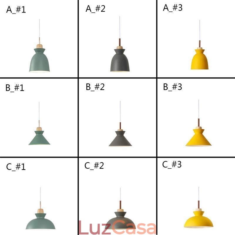 Macaron Pendant Light Nordic Simple Iron Arti Três luzes Luminária