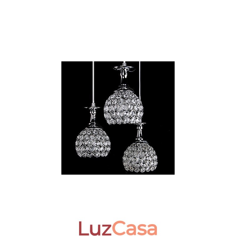 Lustre de Cristal Moderno Contemporâneo Metal