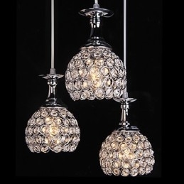 Lustre de Cristal Moderno Contemporâneo Metal