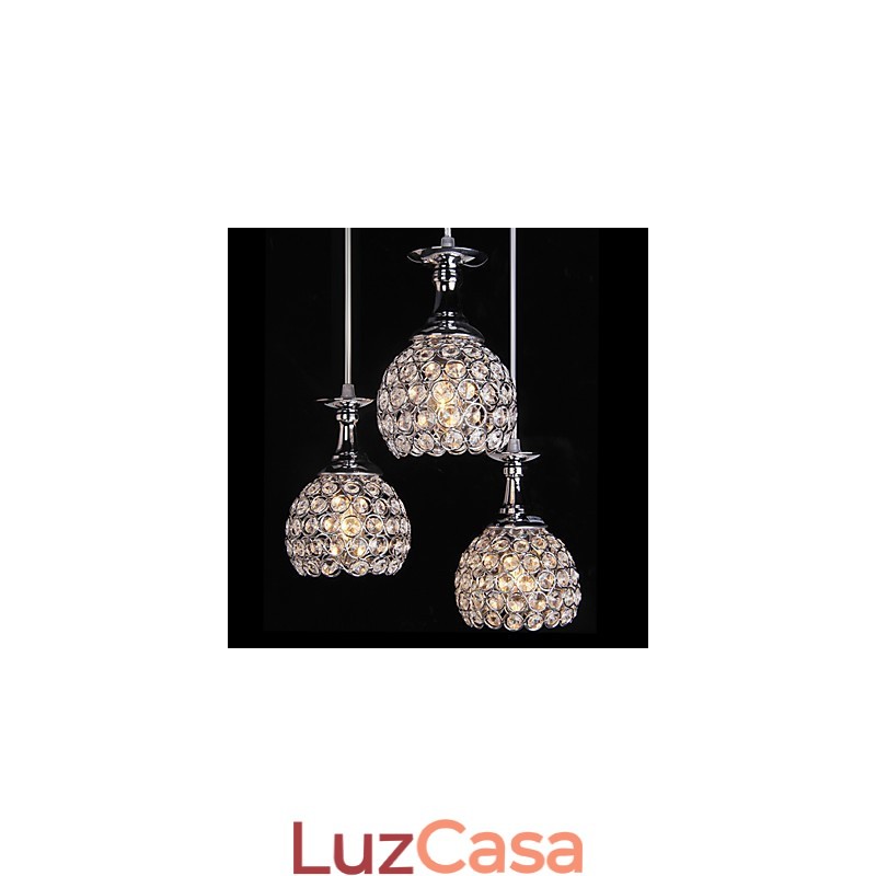 Lustre de Cristal Moderno Contemporâneo Metal