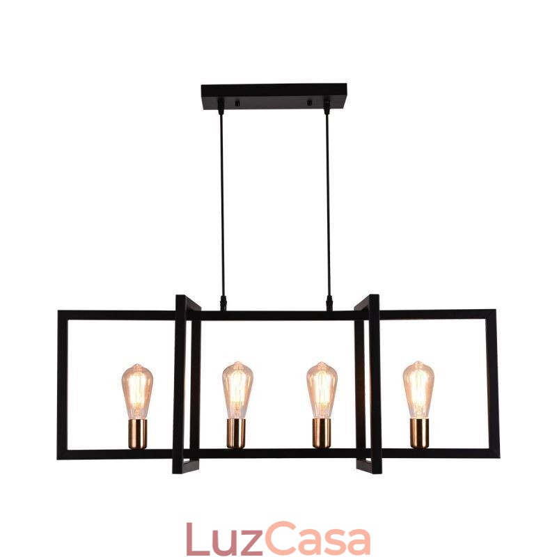 Luminária pendente de 4 luzes estilo industrial Lightingway