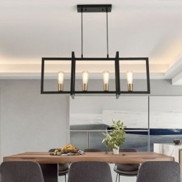 Luminária pendente de 4 luzes estilo industrial Lightingway