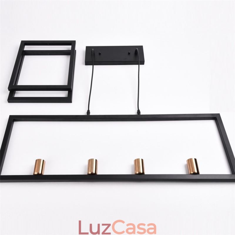Luminária pendente de 4 luzes estilo industrial Lightingway