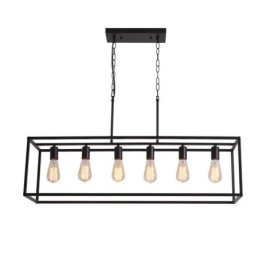 Luminária pendente de fazenda, ilha, luzes suspensas, 6 luzes