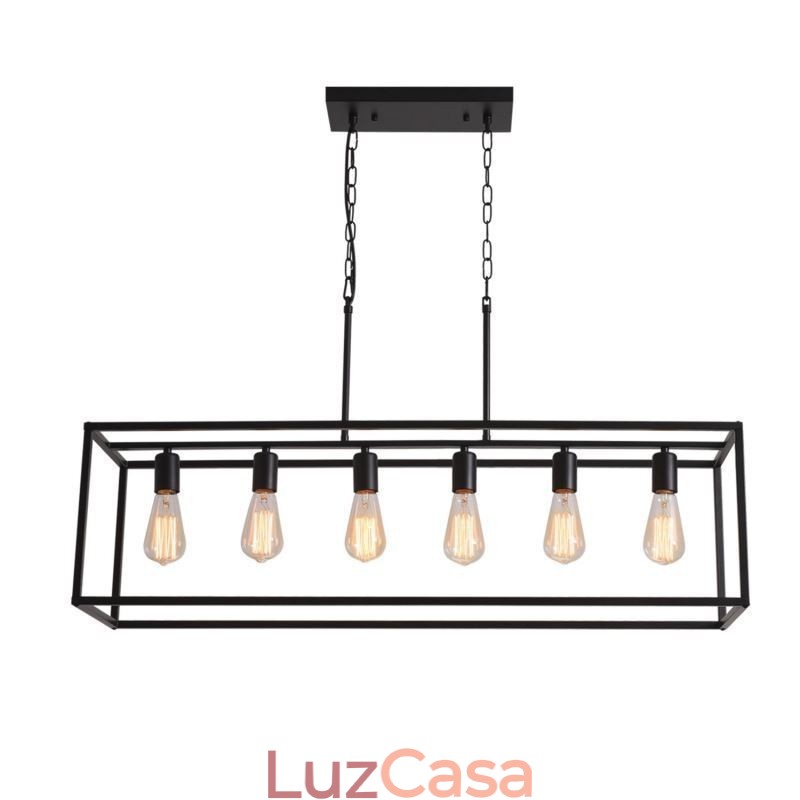 Luminária pendente de fazenda, ilha, luzes suspensas, 6 luzes