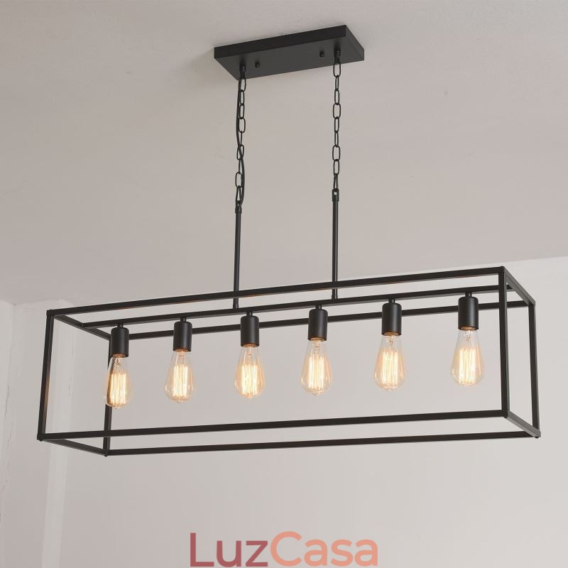 Luminária pendente de fazenda, ilha, luzes suspensas, 6 luzes