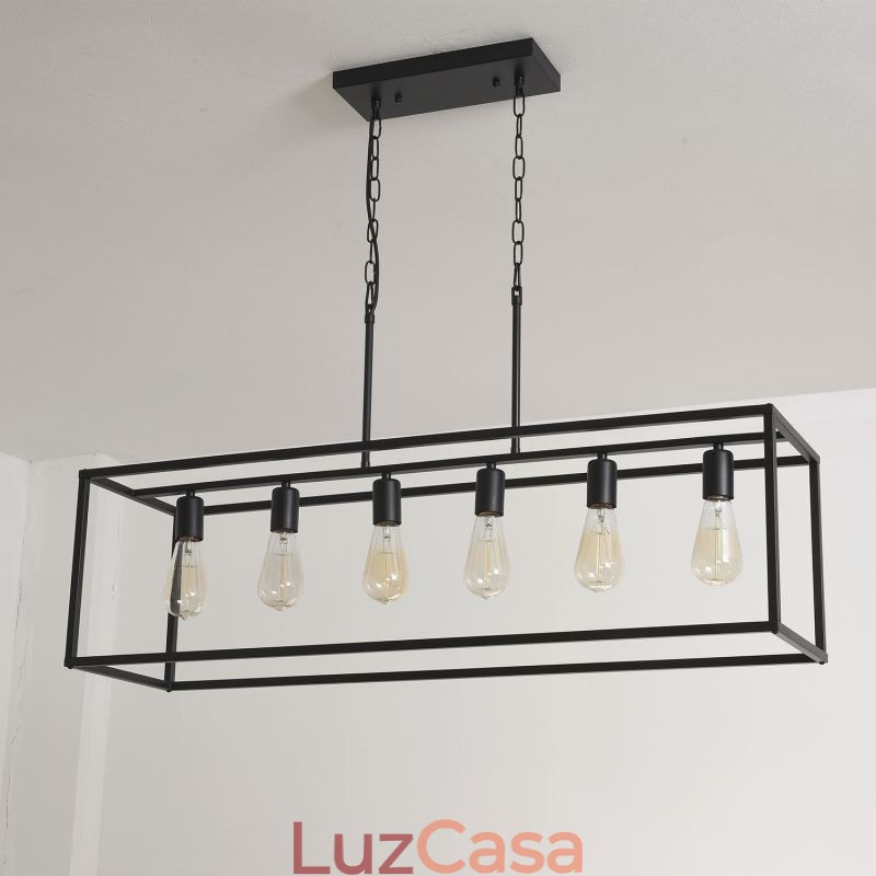 Luminária pendente de fazenda, ilha, luzes suspensas, 6 luzes