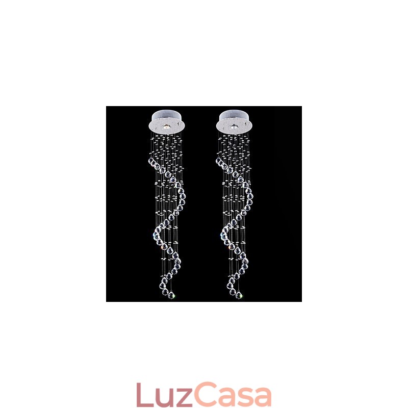 Lustre de cristal pendente, iluminação, 1 luz, canpoy prateado, transparente, k9, cristal, hélice, teto, lâmpadas, h120cm
