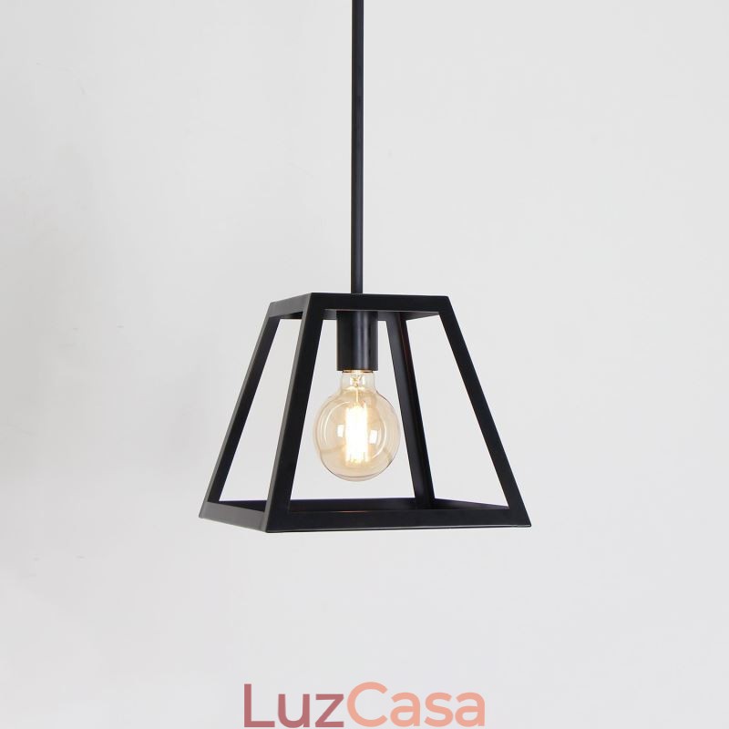 Luminária pendente rústica de fazenda, luminária industrial de teto em metal, mini luminária de ilha em formato trapezoidal
