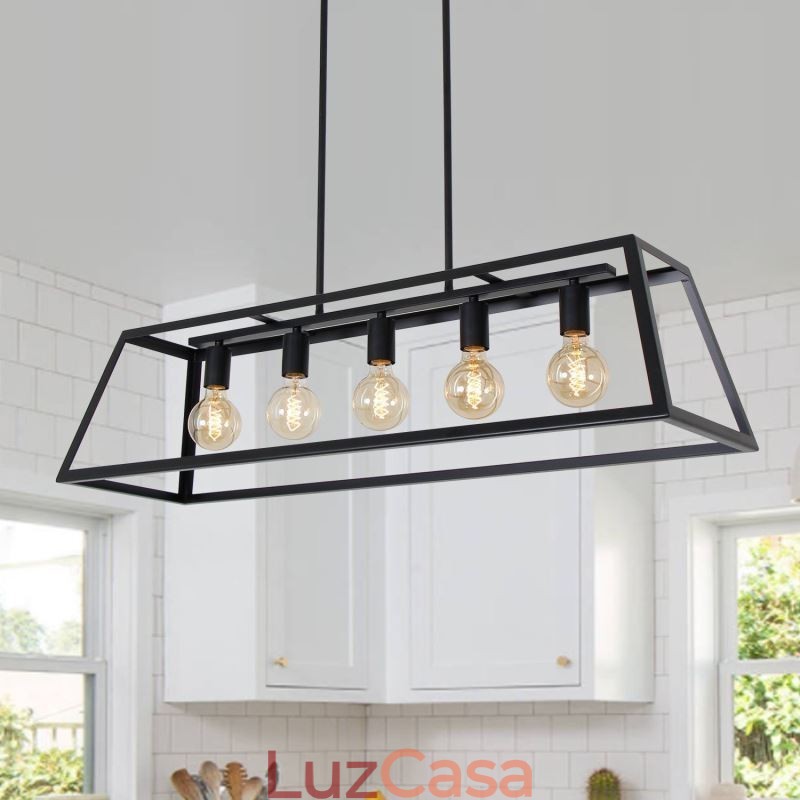 Luminária pendente de metal industrial, luminária de teto trapezoidal suspensa
