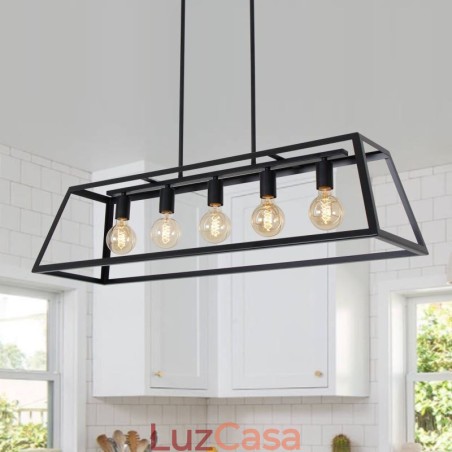 Luminária pendente de metal industrial, luminária de teto trapezoidal suspensa Luminária pendente de metal industrial, luminária de teto trapezoidal suspensa