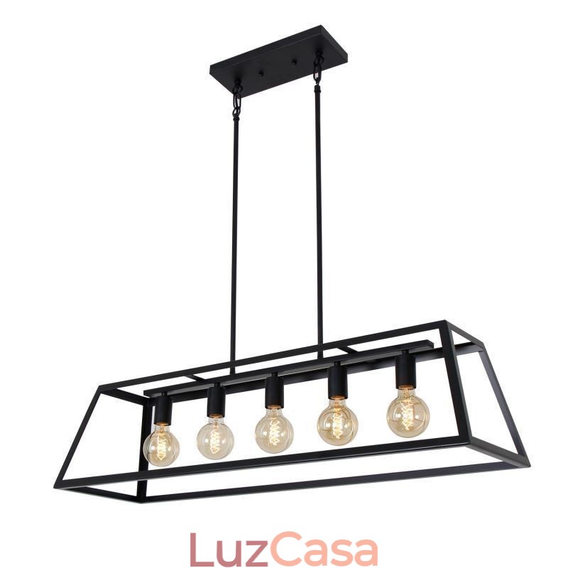 Luminária pendente de metal industrial, luminária de teto trapezoidal suspensa