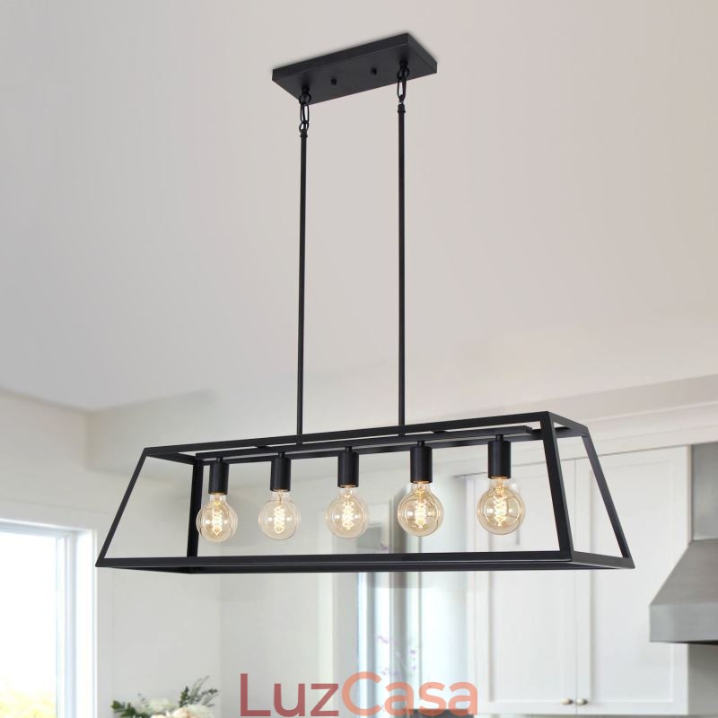 Luminária pendente de metal industrial, luminária de teto trapezoidal suspensa