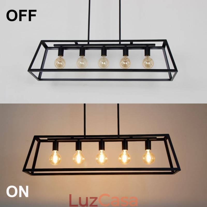 Luminária pendente de metal industrial, luminária de teto trapezoidal suspensa