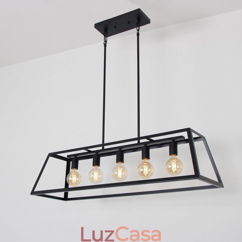 Luminária pendente de metal industrial, luminária de teto trapezoidal suspensa