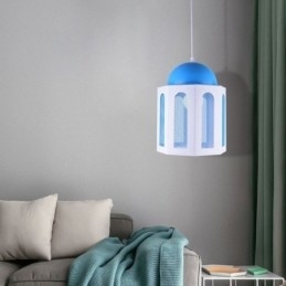 Luminária pendente em formato de castelo moderna, luz azul e branca