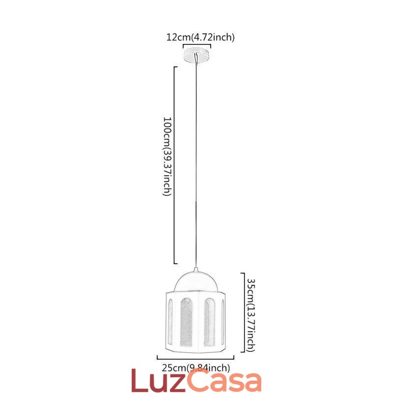 Luminária pendente em formato de castelo moderna, luz azul e branca