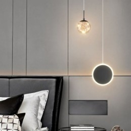Luminária pendente de anel redondo moderna luminária suspensa de bola