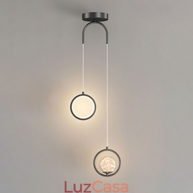 Luminária pendente de anel redondo moderna luminária suspensa de bola
