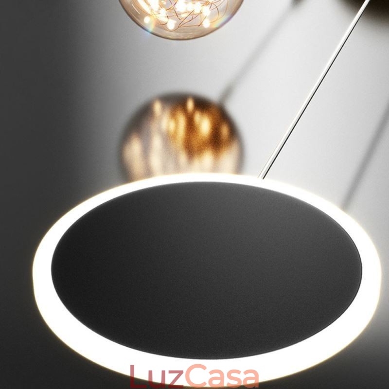 Luminária pendente de anel redondo moderna luminária suspensa de bola