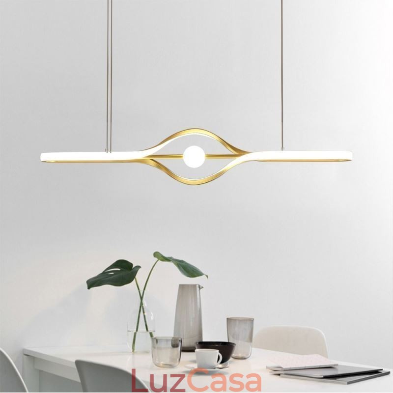 Luminária pendente linear moderna com tira longa