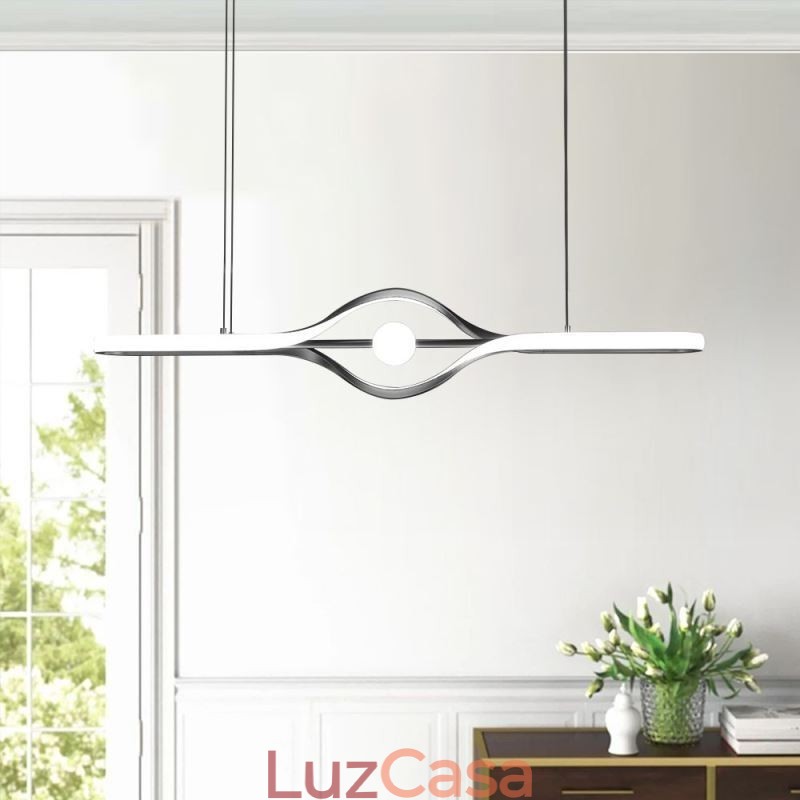 Luminária pendente linear moderna com tira longa