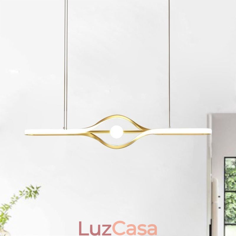 Luminária pendente linear moderna com tira longa