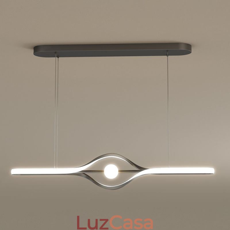 Luminária pendente linear moderna com tira longa