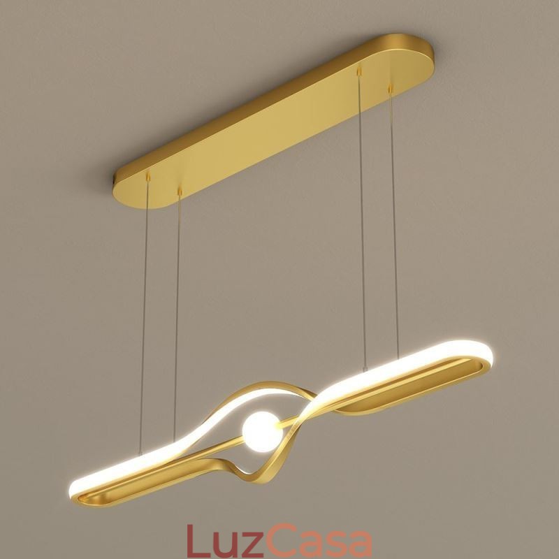 Luminária pendente linear moderna com tira longa