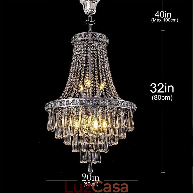 Lustre de cristal moderno contemporâneo elegante luminária de teto escada duplex
