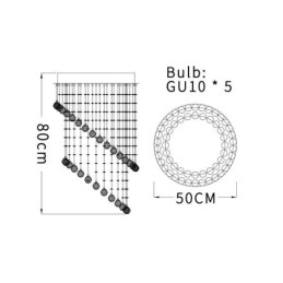 Lustre de cristal moderno redondo com luz de teto em forma de gota de chuva