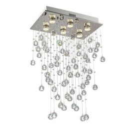 Lustre de cristal moderno com luz de teto embutida