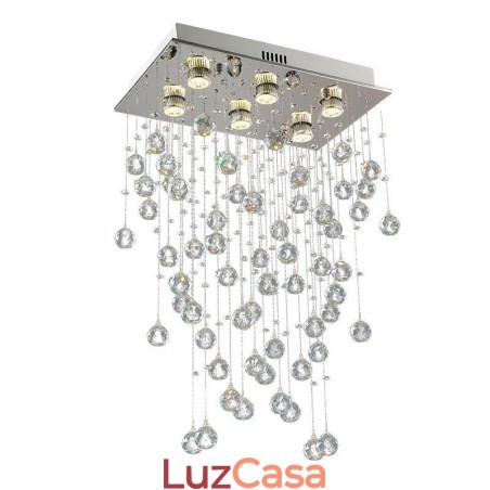 Lustre de cristal moderno com luz de teto embutida Lustre de cristal moderno com luz de teto embutida